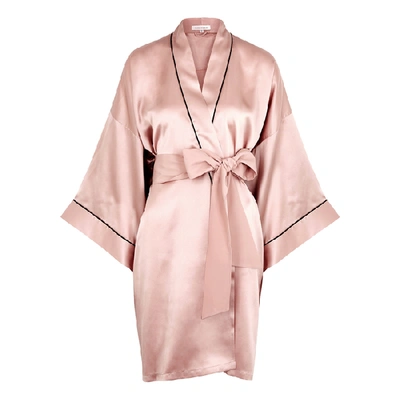 Shop Olivia Von Halle Mimi Oyster Dusky Pink Silk Robe In Light Pink