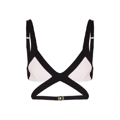 Shop Agent Provocateur Mazzy Monochrome Cut-out Bikini Top In Black And White