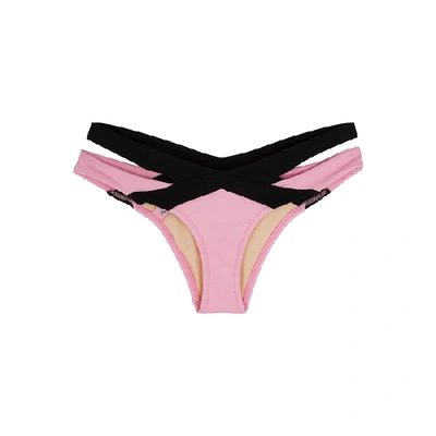 Shop Agent Provocateur Mazzy Pink Cut-out Bikini Briefs In Black