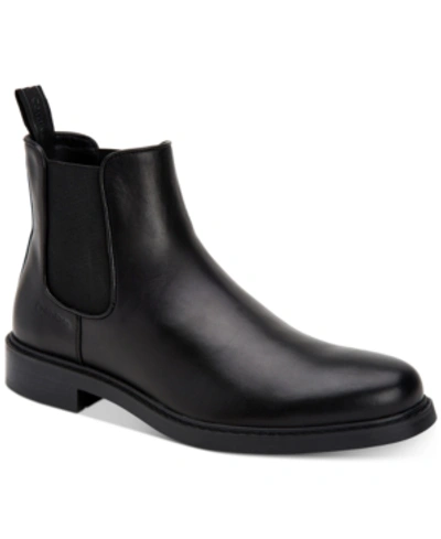 Shop Calvin Klein Men's Fenwick Dress Casual Chelsea Boots Men's Shoes In Black