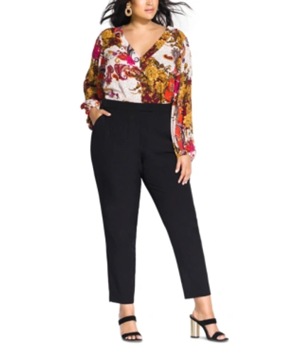 Shop City Chic Trendy Plus Size Mrs. Draper Tailored Pants In Black