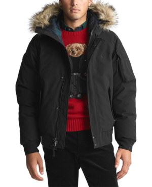 faux fur trimmed down parka ralph lauren