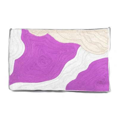 Shop Veero Geode Bag With Chain Fucshia Silver & Gold