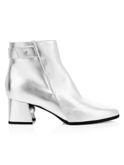 Shop Nicholas Kirkwood Women's Miri Faux Pearl Metallic Leather Ankle Boots