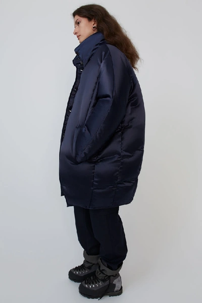 Shop Acne Studios Cocoon Down Coat Navy Blue