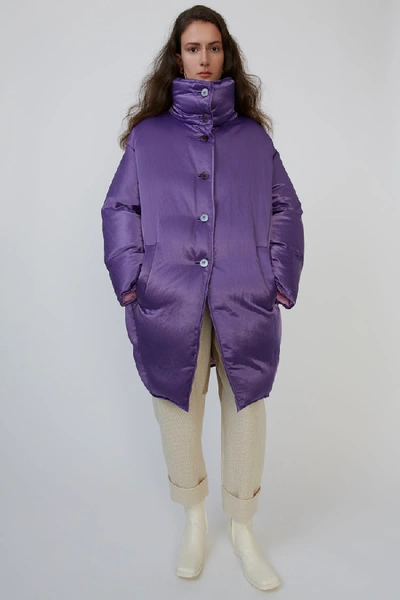 Shop Acne Studios Cocoon Down Coat Violet Purple