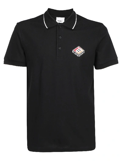 Shop Burberry Logo Embroidered Polo Shirt In Black