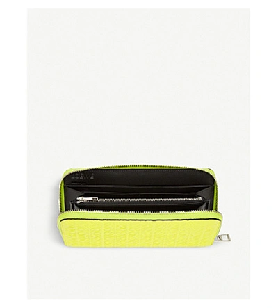 Shop Loewe Anagram Embossed Logo Leather Wallet In Yellow Lemon