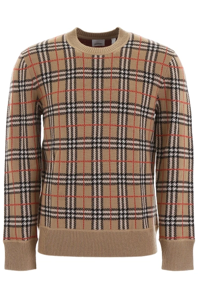 Shop Burberry Vintage Check Pullover In Archive Beige