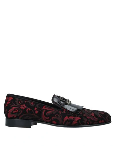 Shop Dolce & Gabbana Man Loafers Red Size 6 Textile Fibers, Soft Leather