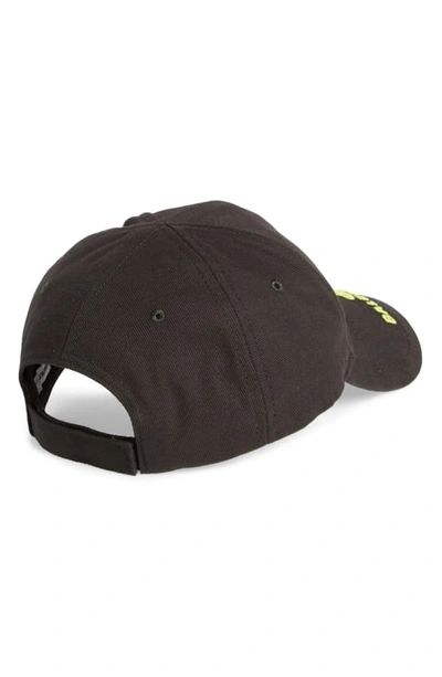 Shop Balenciaga Logo Baseball Cap In Black/ Ecru