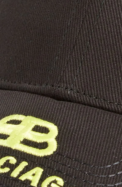 Shop Balenciaga Logo Baseball Cap In Black/ Ecru