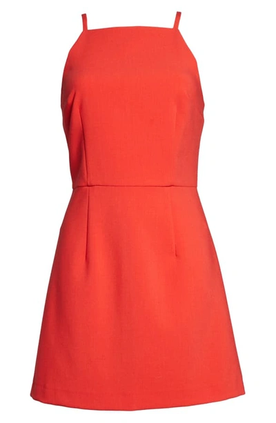 Shop French Connection Whisper Light Sheath Minidress In Fire Coral