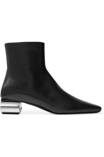 Shop Balenciaga Leather Ankle Boots In Black