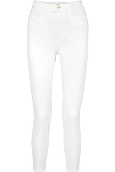 Shop Frame Ali High-rise Skinny Jeans In White