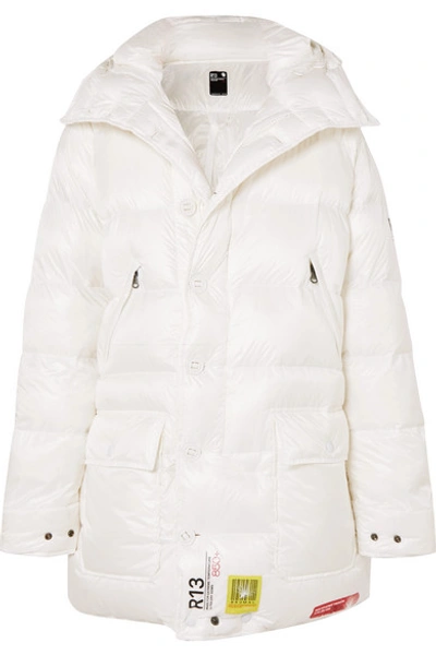Shop Brumal R13 Hooded Quilted Shell Down Parka In White