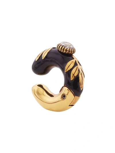 Shop Fendi Embellished Ear Cuff In Black