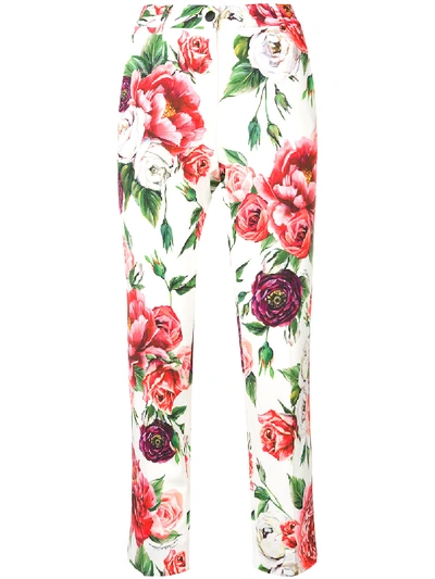 Shop Dolce & Gabbana Cady Trousers In White