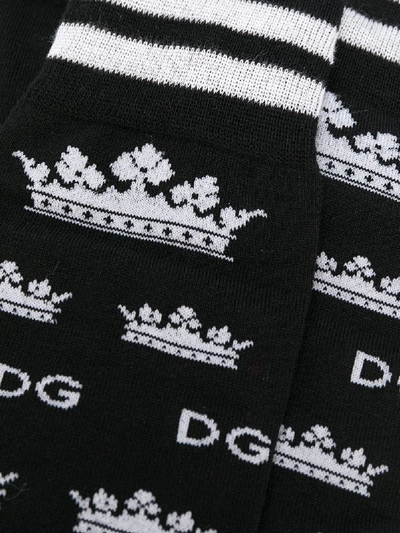 Shop Dolce & Gabbana Corone Socks In Black