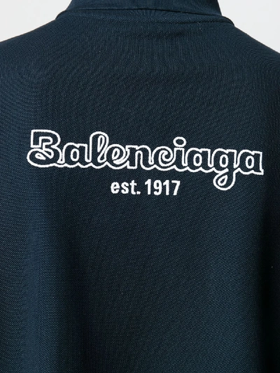 Shop Balenciaga Cotton Polo In Blue