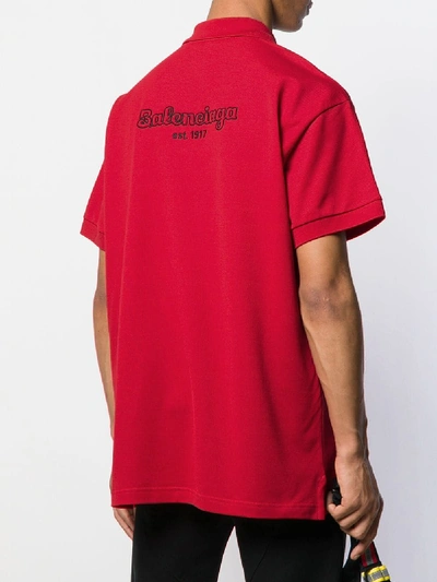 Shop Balenciaga Cotton Polo In Red