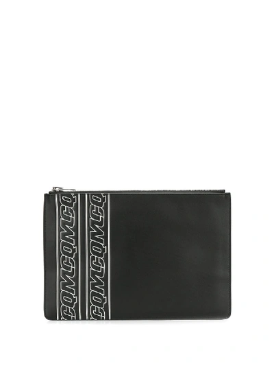 Shop Mcq By Alexander Mcqueen Logo Leather Clutch In Black