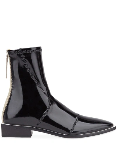 Shop Fendi Leather Boots In Black
