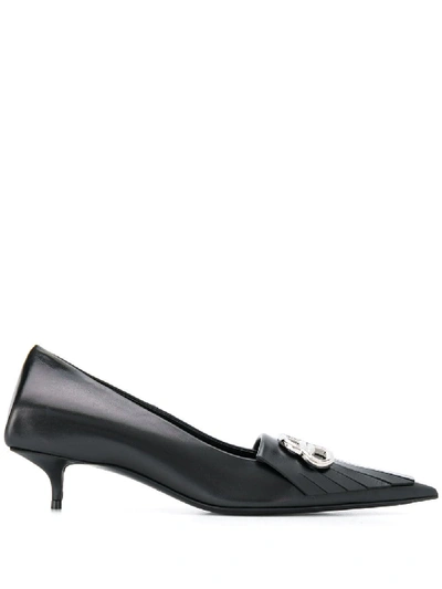 Shop Balenciaga Knife Pumps With Bb Logo In Black