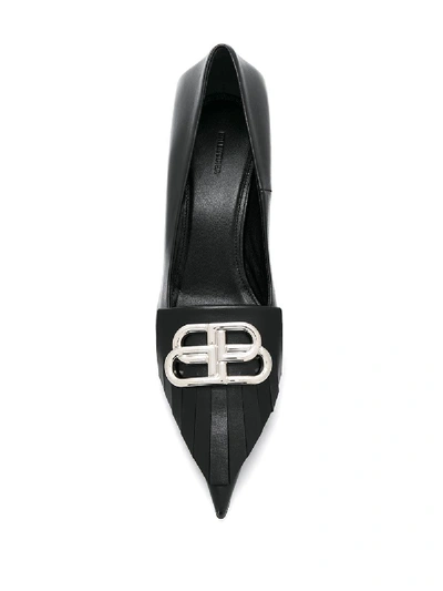 Shop Balenciaga Knife Pumps With Bb Logo In Black