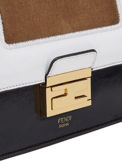 Shop Fendi Kan U Small Leather Shoulder Bag In Black