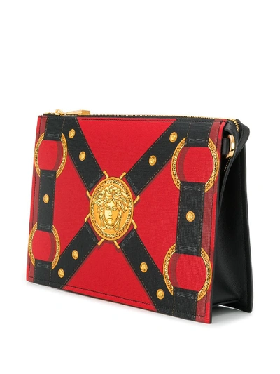 Shop Versace Printed Small Pouch In Multicolor
