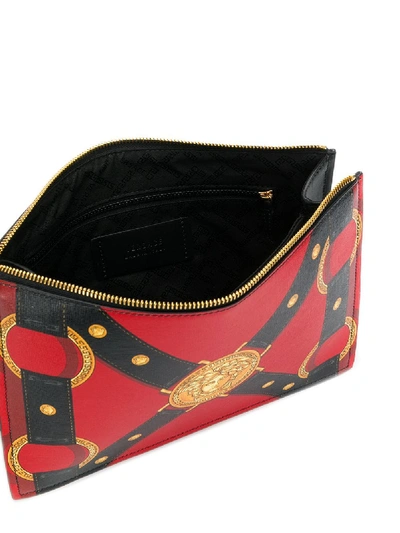 Shop Versace Printed Small Pouch In Multicolor