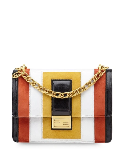 Shop Fendi Kan U Leather Shoulder Bag