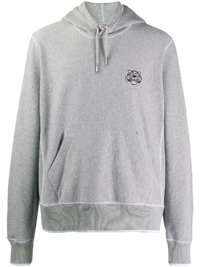 Shop Kenzo Cotton Hoodie In Grey