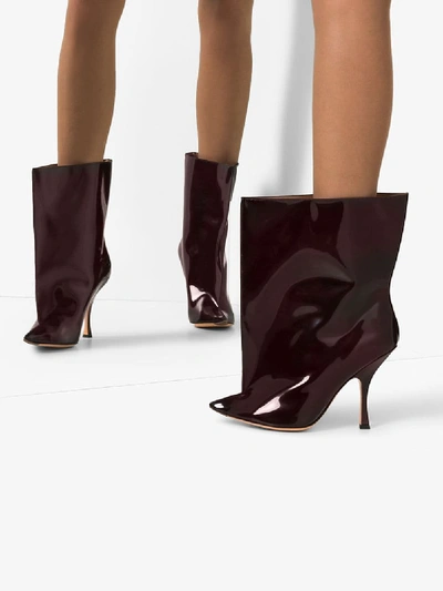 Shop Y/project Leather Ankle Boots In Red