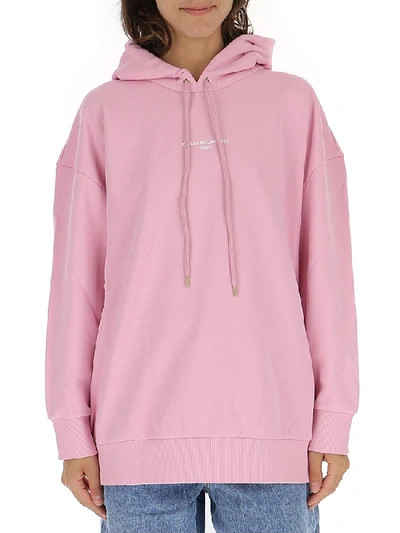 Shop Stella Mccartney Logo Print Hoodie In Pink