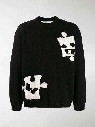 Shop Off-white Puzzle Knit Jumper In Black