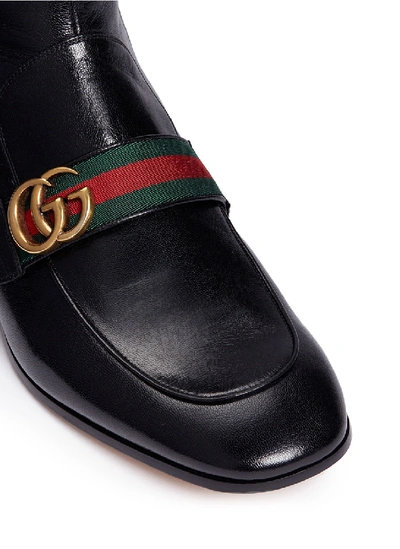 Shop Gucci Gg Logo Leather Boots