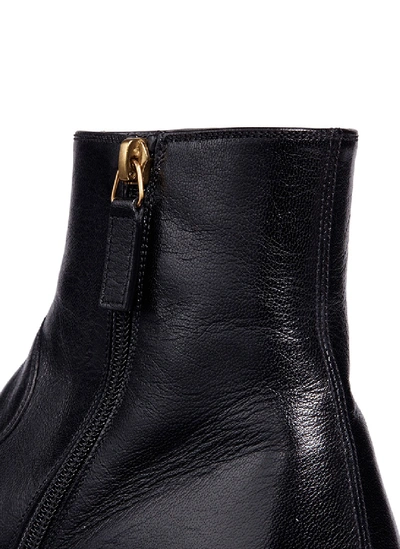 Shop Gucci Gg Logo Leather Boots