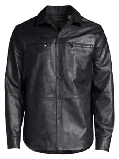 Shop Robert Graham Gable Leather Jacket In Black