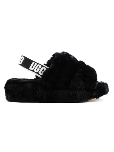 Shop Ugg Fluff Yeah Sliders In Black