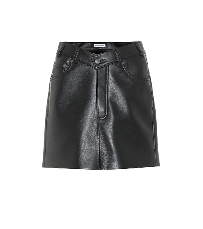 Shop Balenciaga Faux Leather Miniskirt In Black