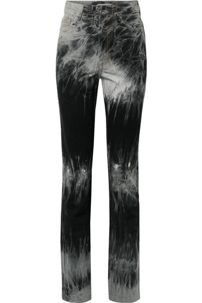 Shop Matthew Adams Dolan Tie-dye High-rise Slim-leg Jeans In Black
