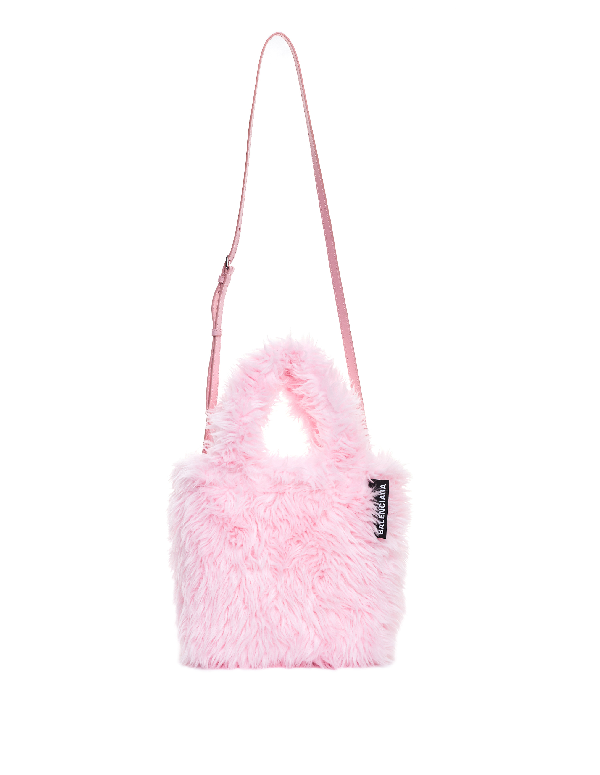 pink faux fur bag