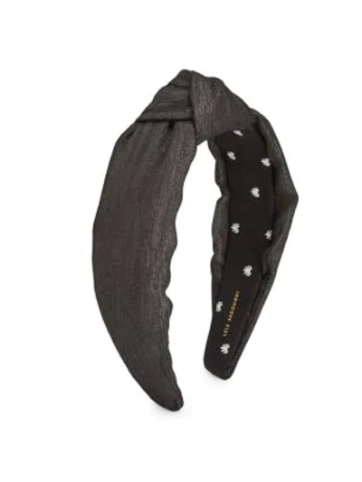 Shop Lele Sadoughi Sparkle Knot Headband In Black