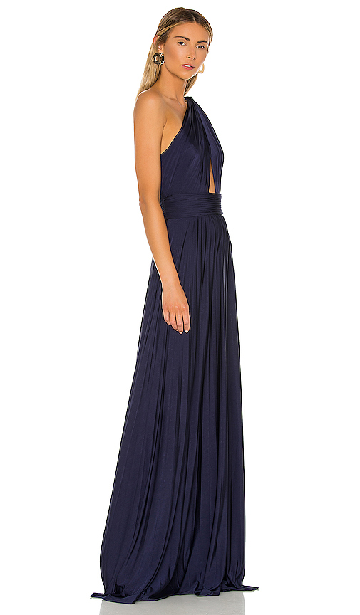 jill jill stuart blue pleated gown