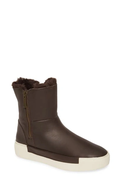 Shop Jslides Victory Double Zip Boot In Brown Leather