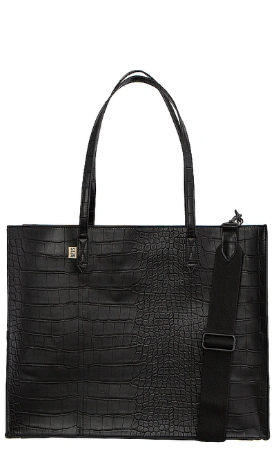 Shop Beis The Large Work Tote In Black Croc