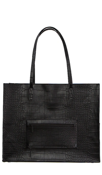 Beis The Large Work Tote In Black Croc