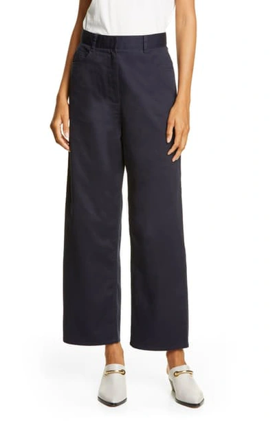 Shop Tibi Cotton Twill Carpenter Pants In Midnight Navy